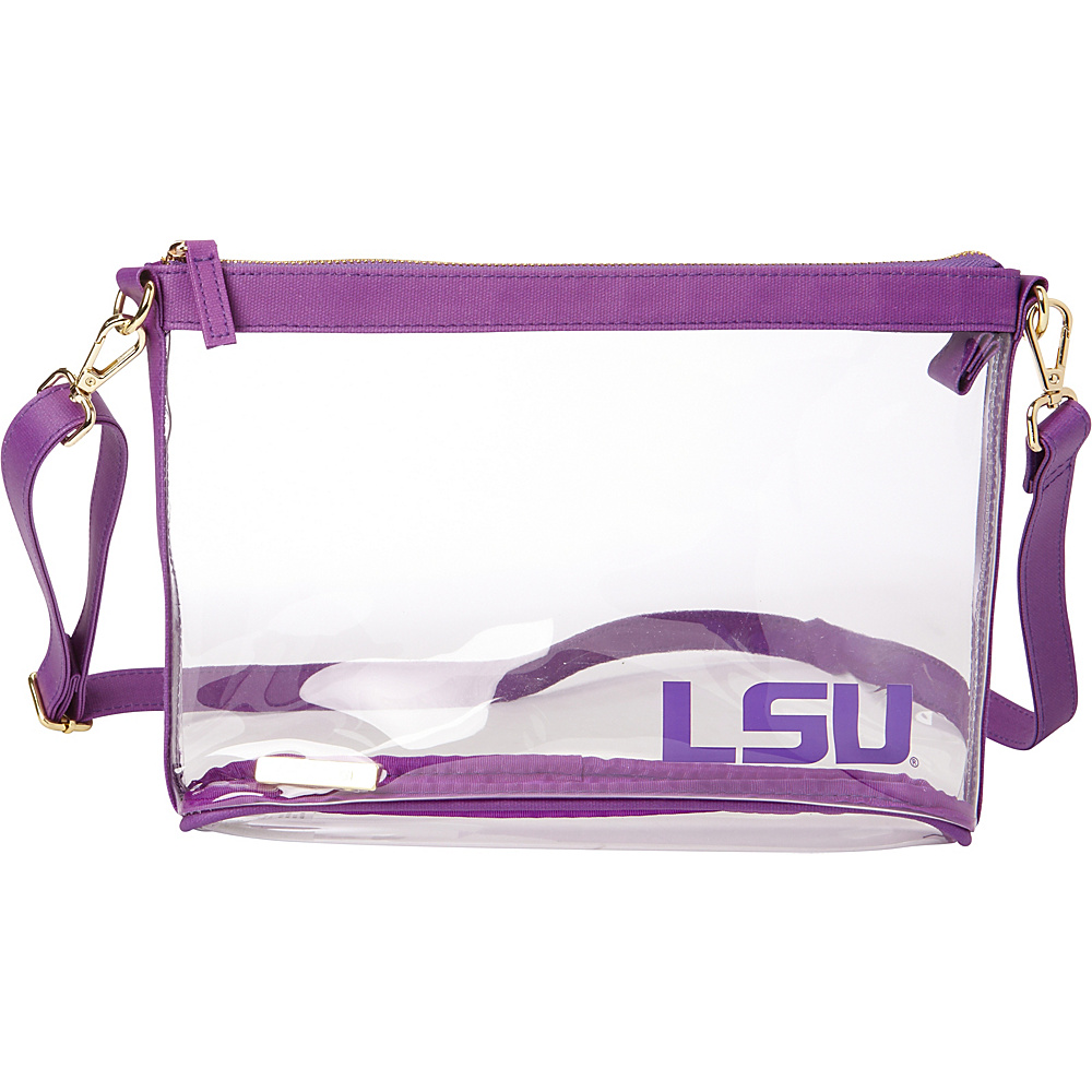 Capri Designs Large NCAA Crossbody Licensed LSU Capri Designs Manmade Handbags