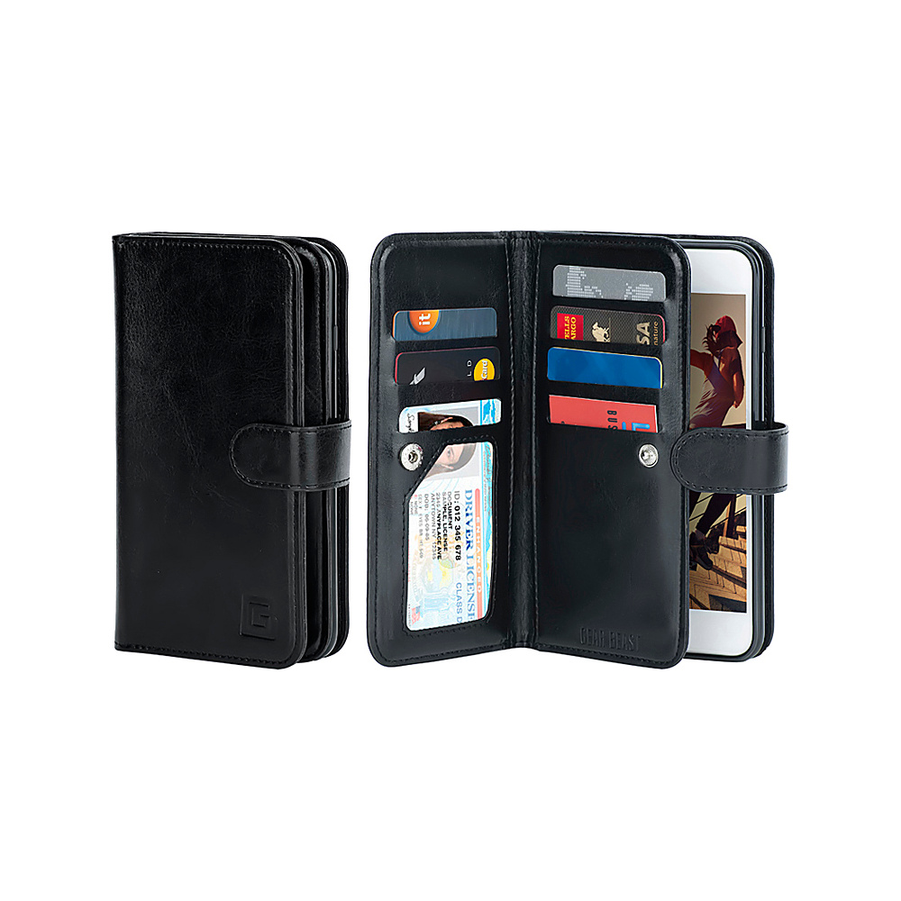 Gear Beast Dual Folio Wallet Galaxy 7 Edge Case Black Galaxy S7 Gear Beast Electronic Cases