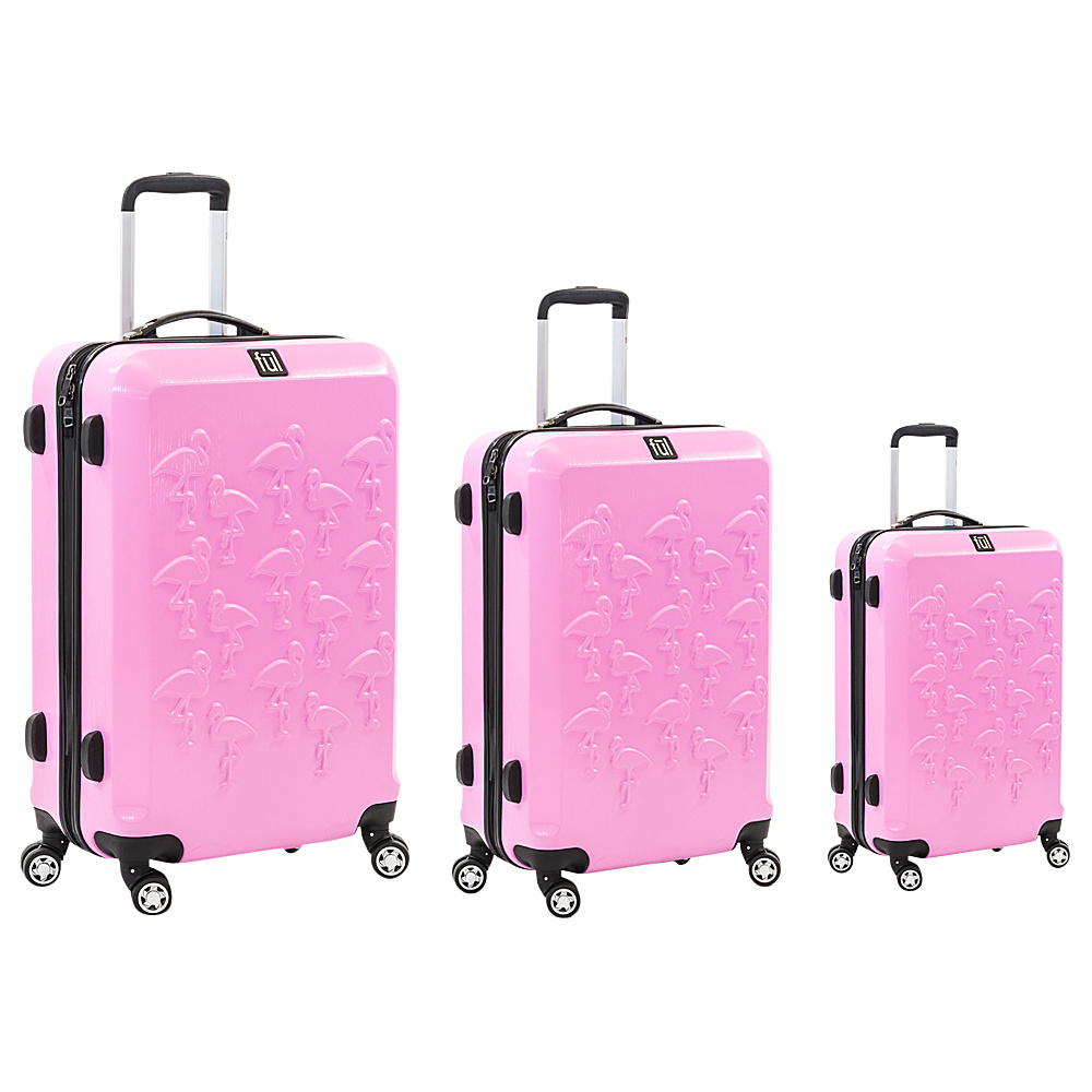 ful Flamingo 3pc Spinner Luggage Set Pink ful Luggage Sets