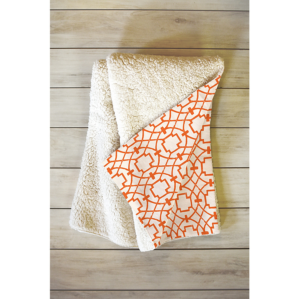 DENY Designs Medium Sherpa Fleece Blanket Caroline Okun Burnt Orange Umbria DENY Designs Travel Pillows Blankets
