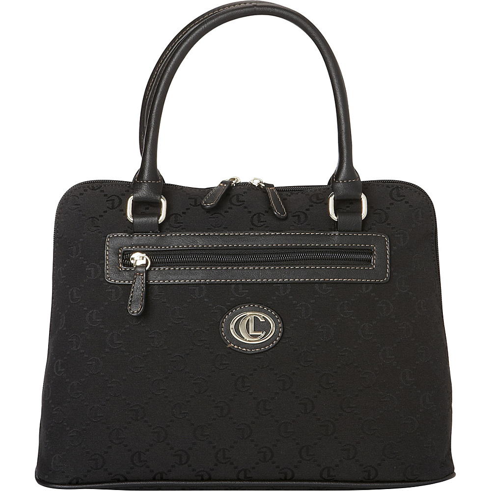 Aurielle Carryland Classic Signature Jacquard Satchel Black Black Aurielle Carryland Fabric Handbags