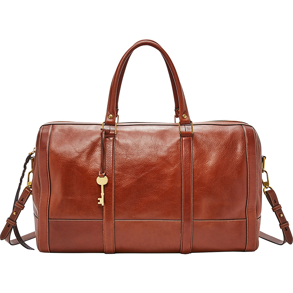 Fossil Kendall Weekender Brown Fossil Leather Handbags