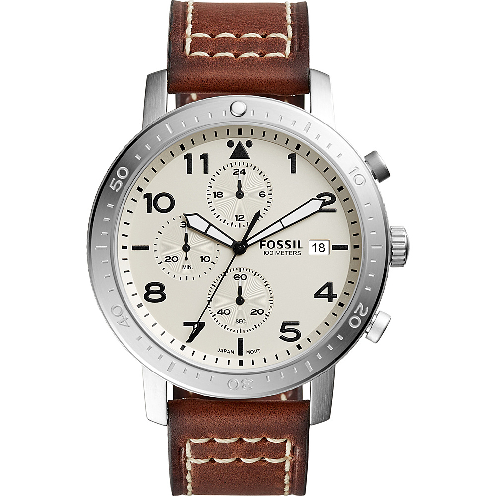 Fossil The Major Chronograph Leather Watch Brown Fossil Watches