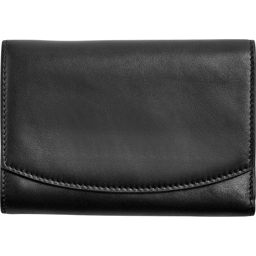 Skagen Compact Leather Flap Wallet Black Skagen Women s Wallets