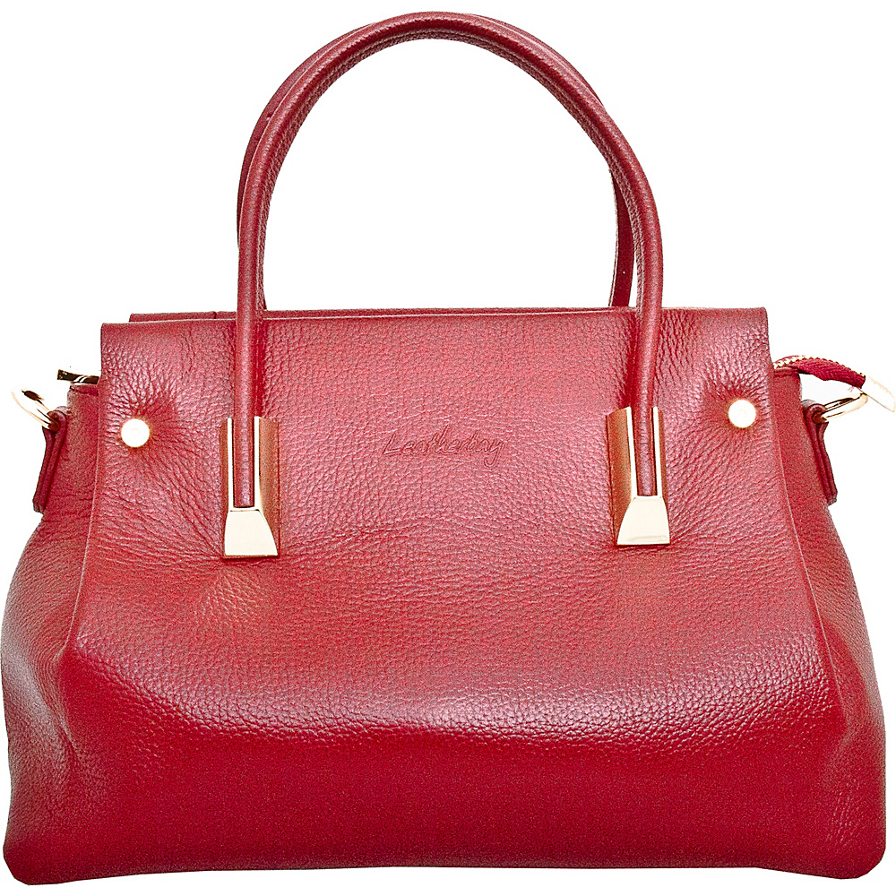 Leatherbay Bellano Tote Dark Red - Leatherbay Leather Handbags