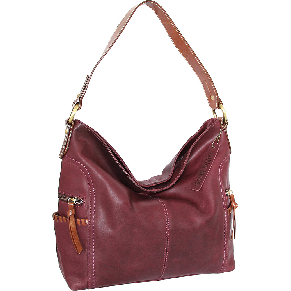 Nino Bossi Flora Hobo Plum - Nino Bossi Leather Handbags