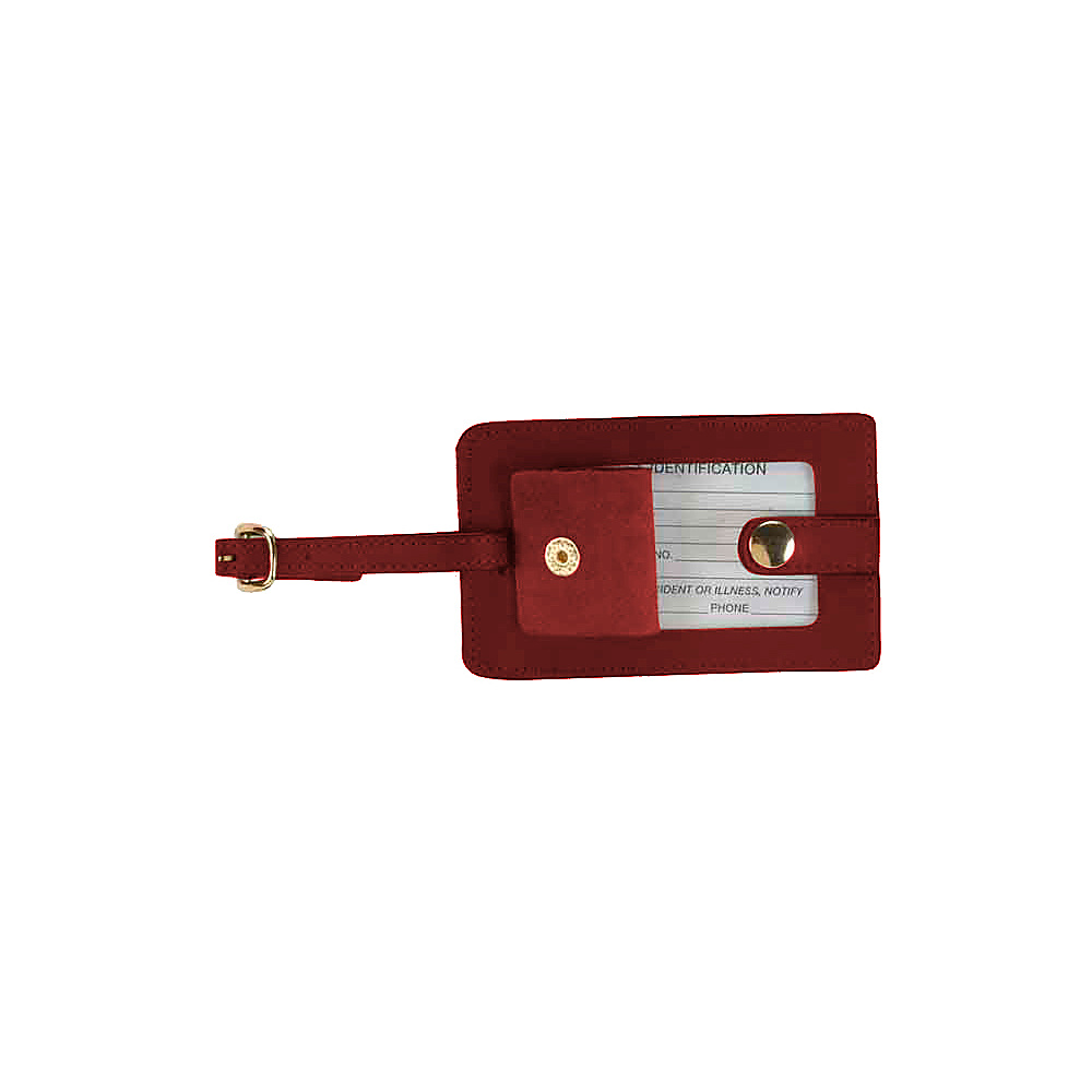 Royce Leather Snap Luggage Tag Red