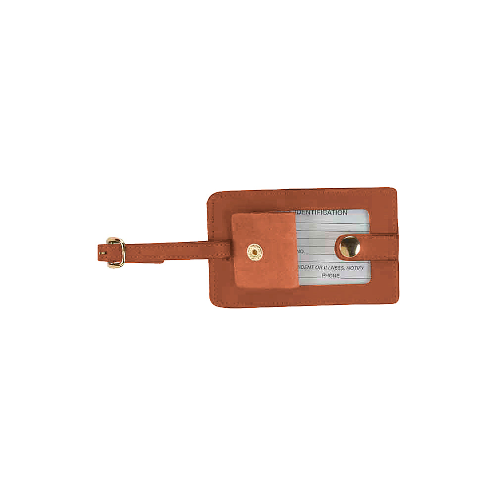 Royce Leather Snap Luggage Tag Tan