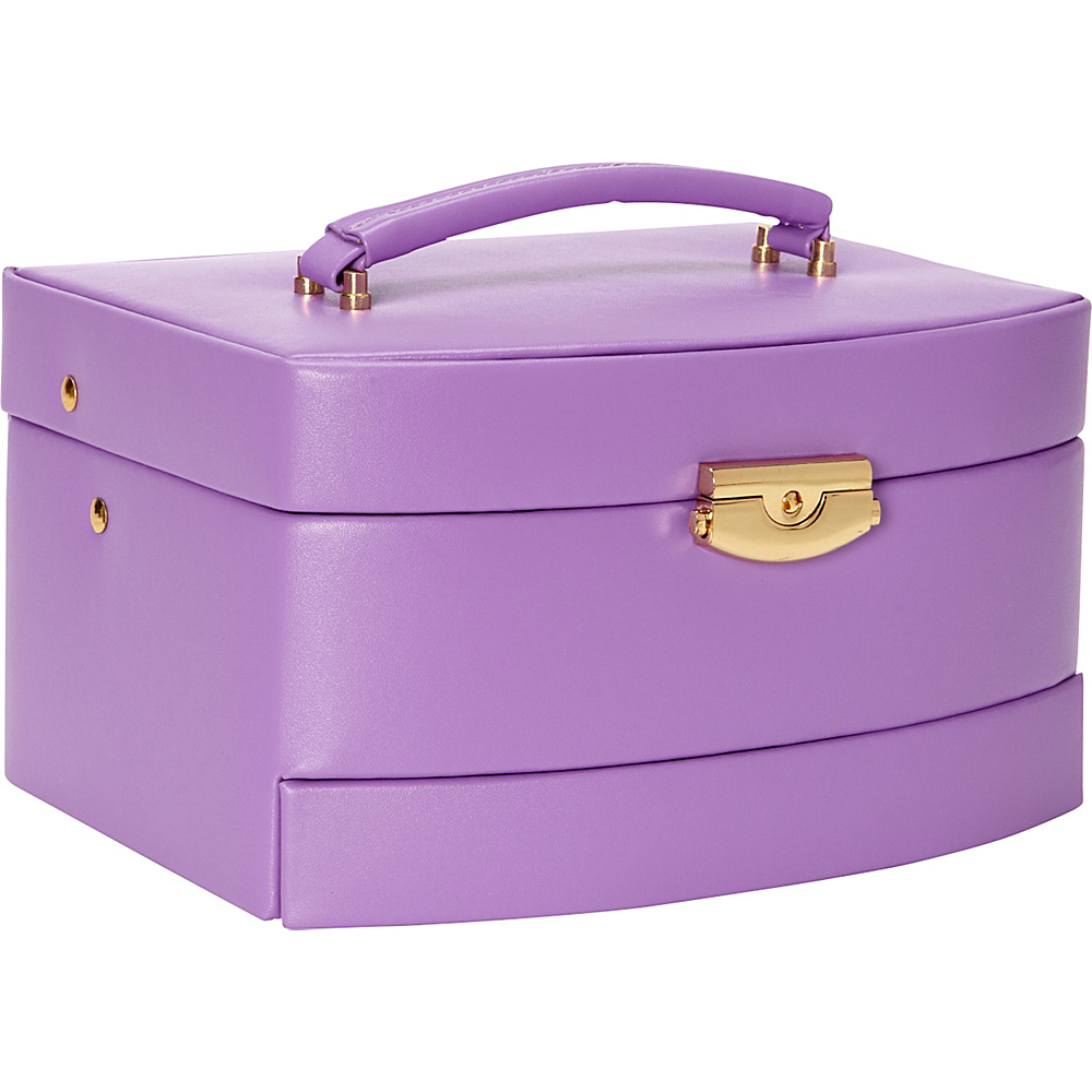Budd Leather Leather Large Auto Open Jewelry Box Purple Budd Leather Business Accessories