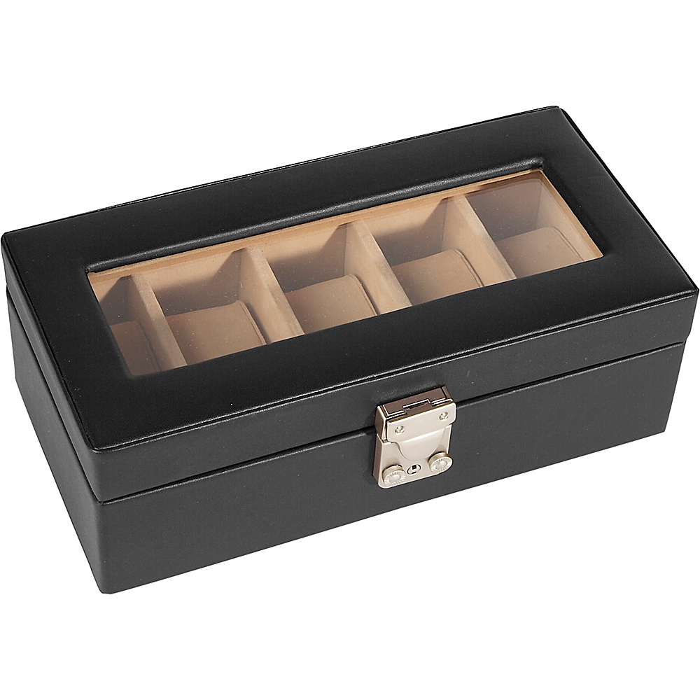 Royce Leather 5 Slot Watchbox Black