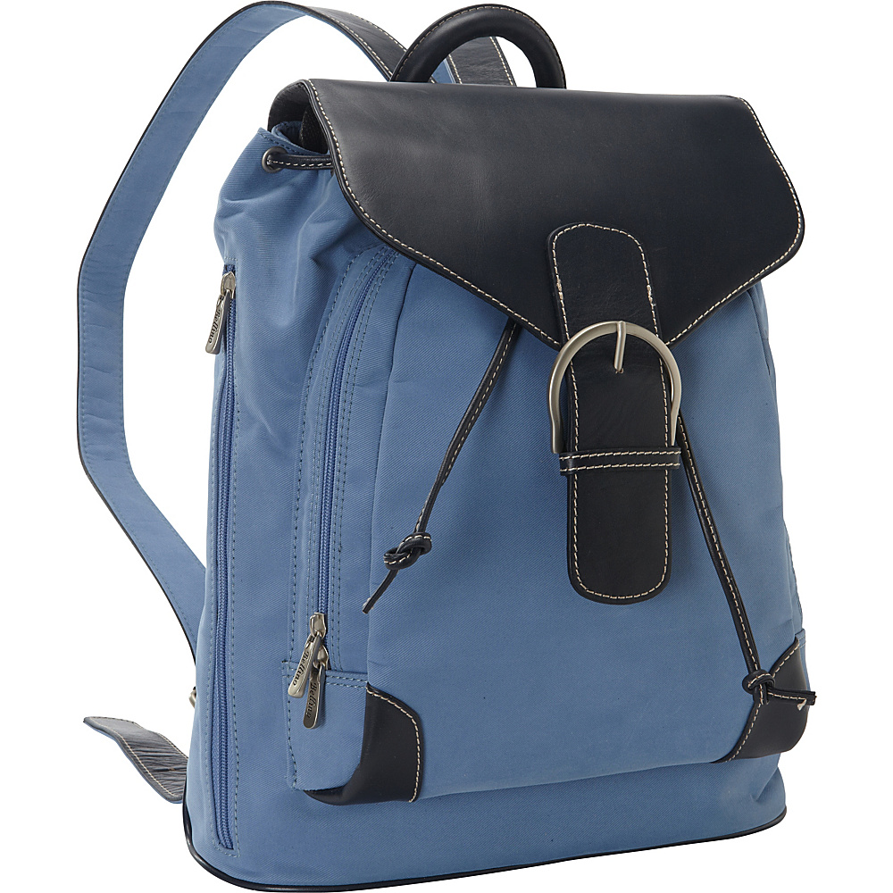 Bellino Leather Travel Backpack Atlantic Blue Bellino Fabric Handbags