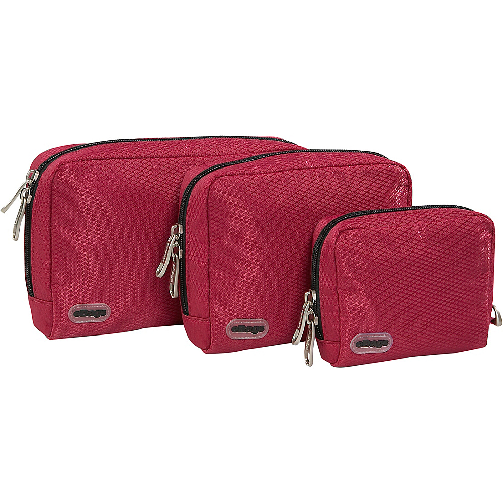 eBags Padded Pouches 3 pc Set Raspberry