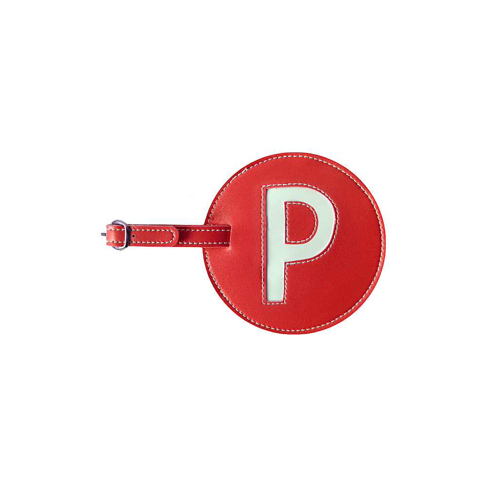 pb travel Initial P Luggage Tag Set of 2 Red pb travel Luggage Accessories
