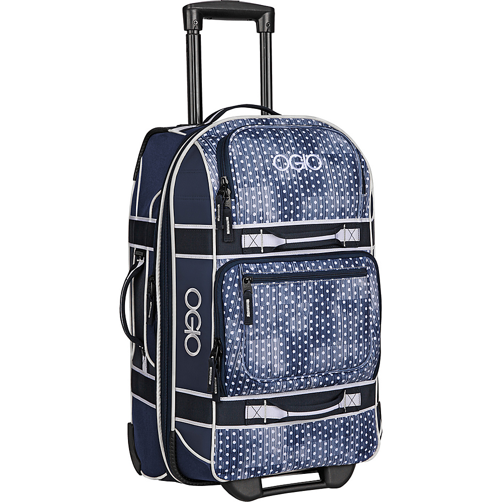 OGIO Layover 22 Rolling Carry On Navy Polkadot White OGIO Softside Carry On