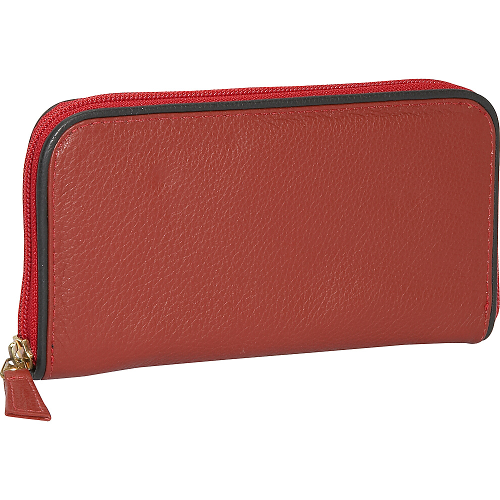 J. P. Ourse Cie. Roomy Zip Clutch Wallet Berry