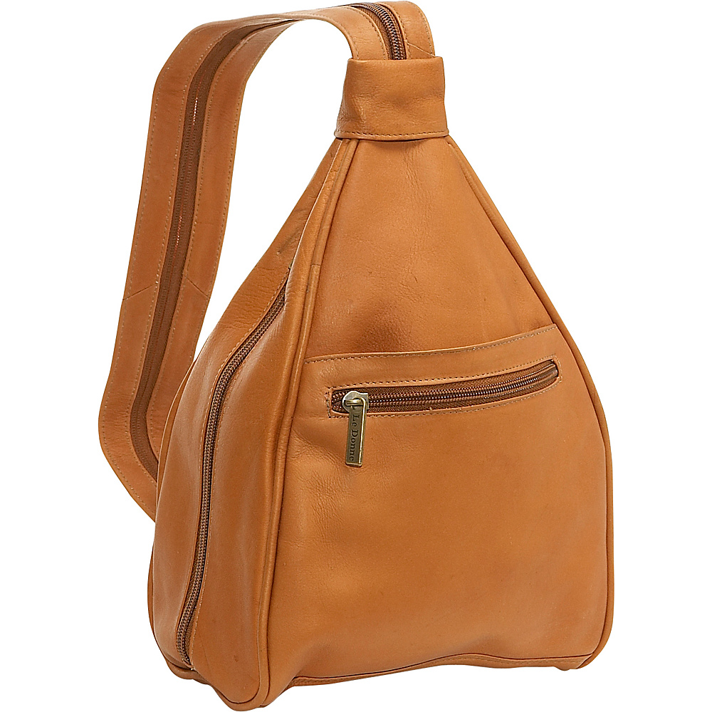 Le Donne Leather Womens Sling Back Pack Tan