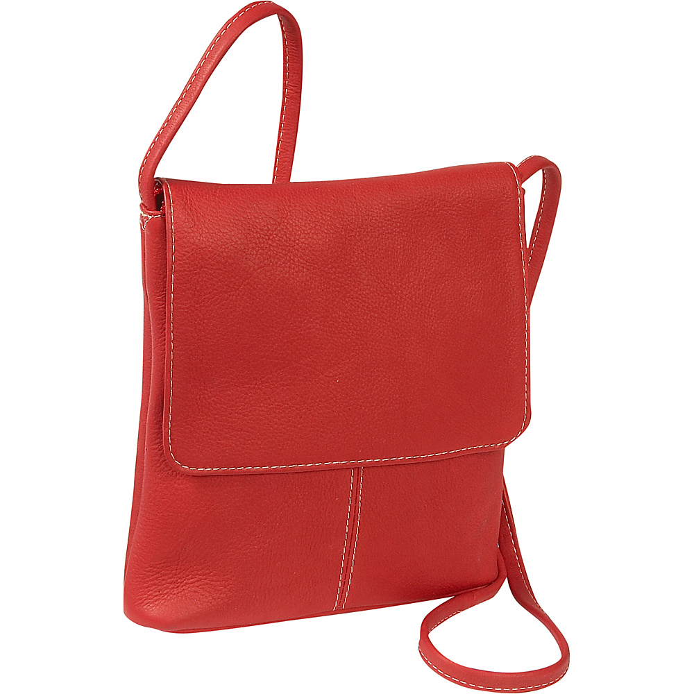 Le Donne Leather Flap Over Mini Red