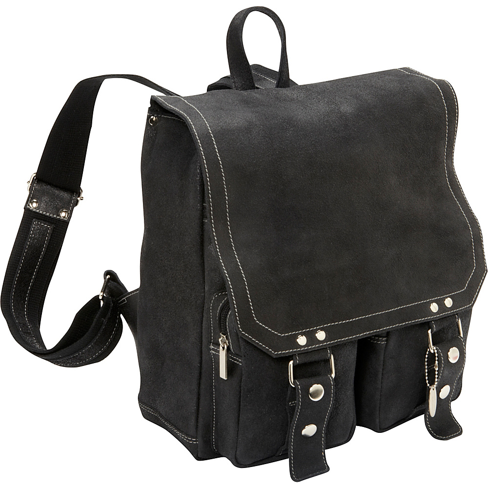 David King Co. Distressed Leather Laptop Backpack Black David King Co. Business Laptop Backpacks