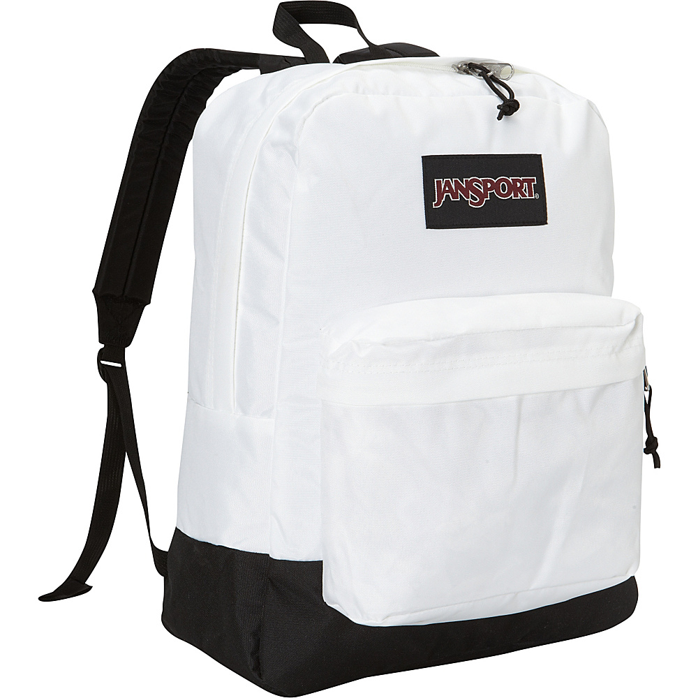 JanSport SuperBreak Backpack White Black Label JanSport School Day Hiking Backpacks