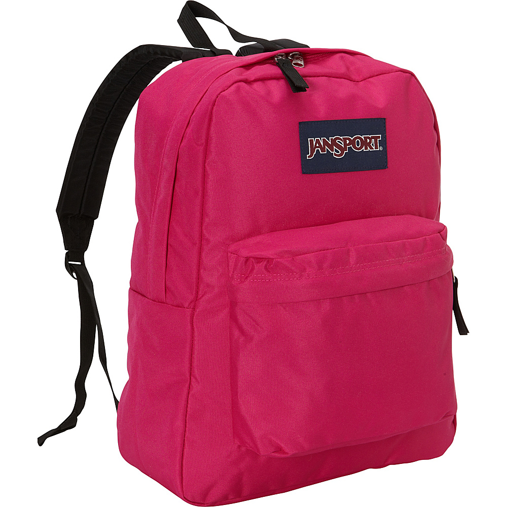 JanSport SuperBreak Backpack Cyber Pink JanSport School Day Hiking Backpacks