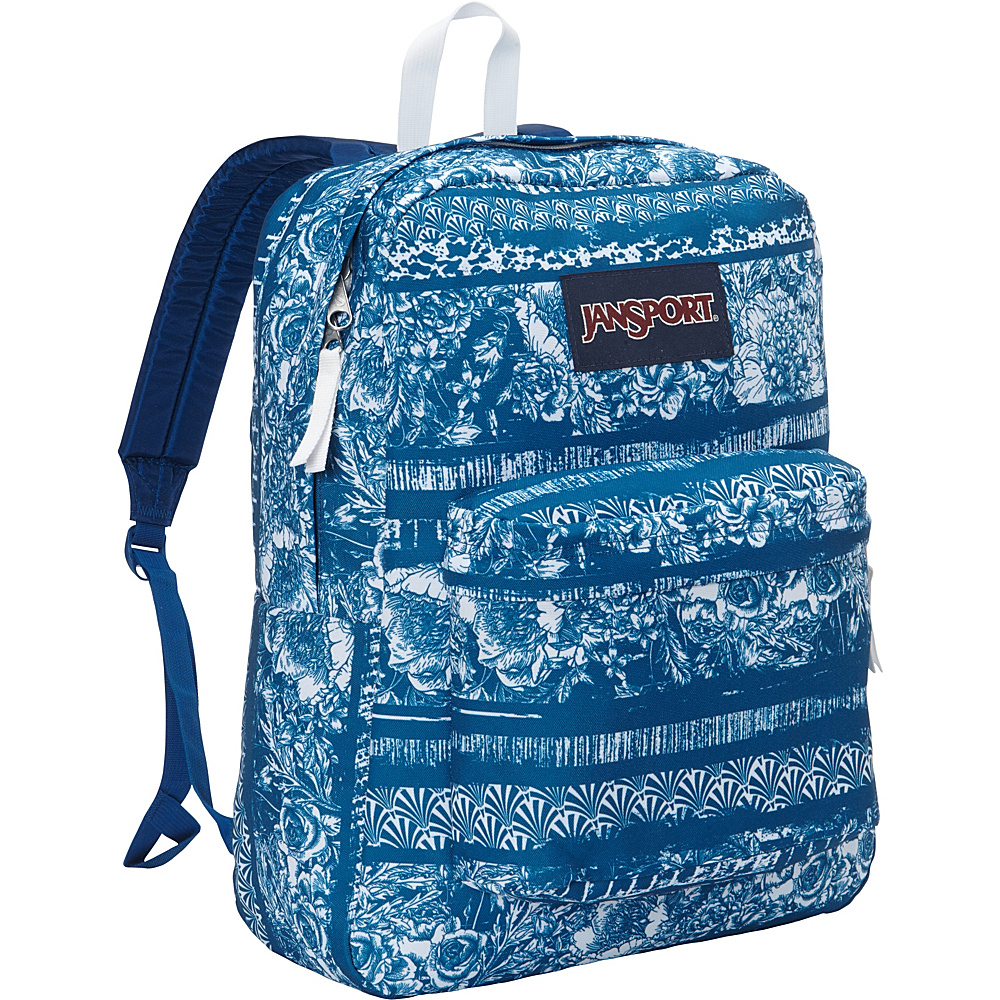 JanSport SuperBreak Backpack Midnight Sky Floral Stripe JanSport School Day Hiking Backpacks