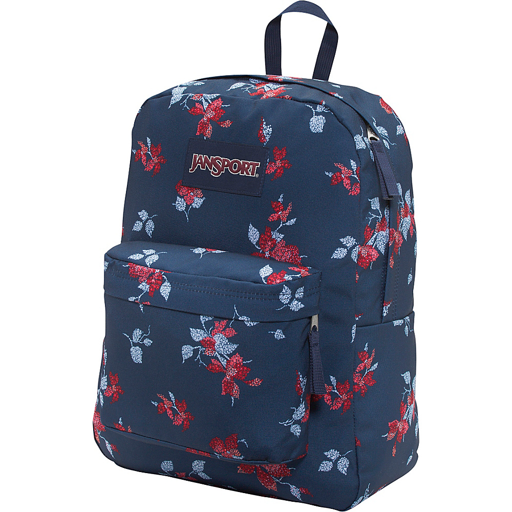 JanSport SuperBreak Backpack Navy Sweet Blossom JanSport Everyday Backpacks