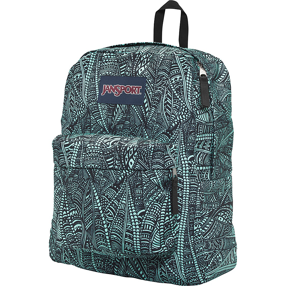 JanSport SuperBreak Backpack Aqua Dash Scribbled Ink JanSport Everyday Backpacks