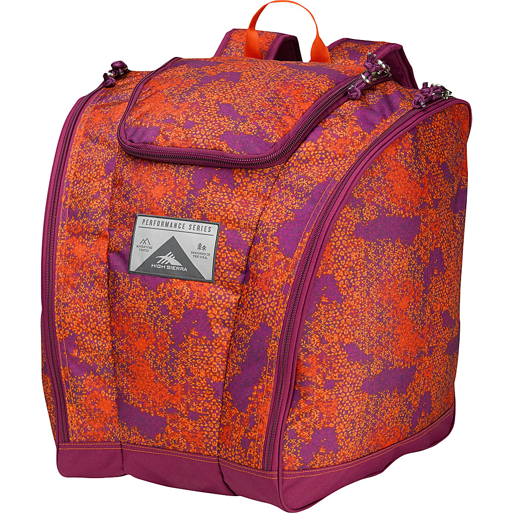 High Sierra Trapezoid Boot Bag Moroccan Tile Berry Blast Redline High Sierra Ski and Snowboard Bags