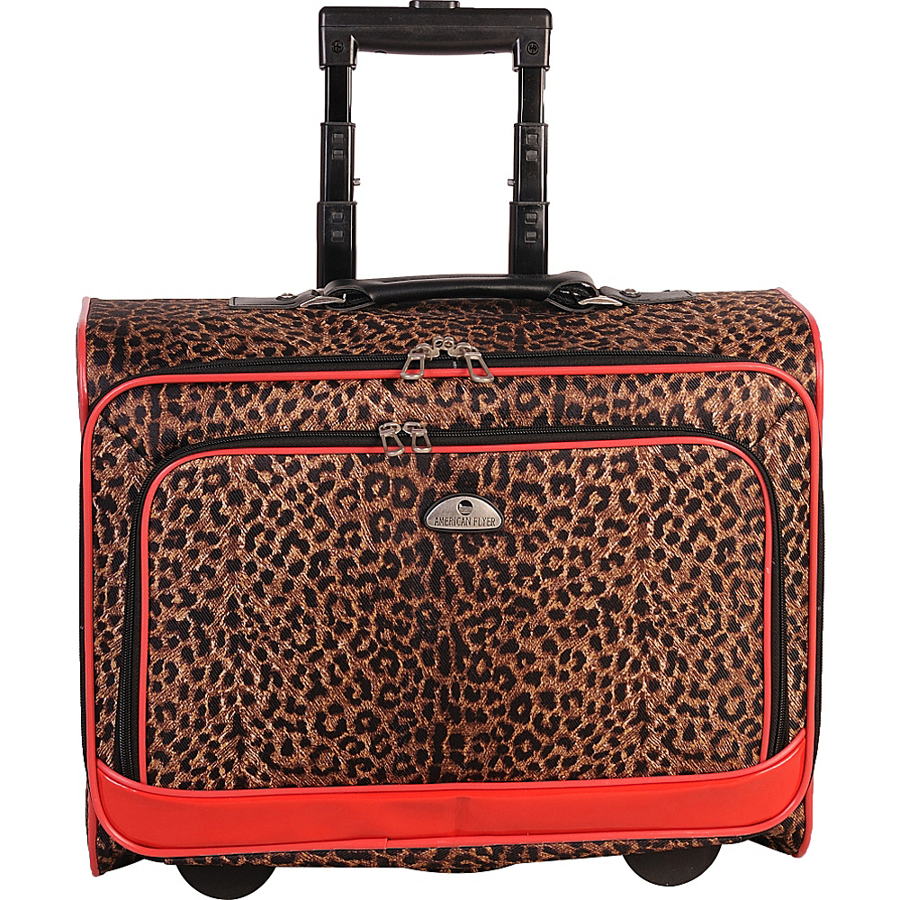 American Flyer Animal Print Underseater Leopard Red American Flyer Softside Carry On