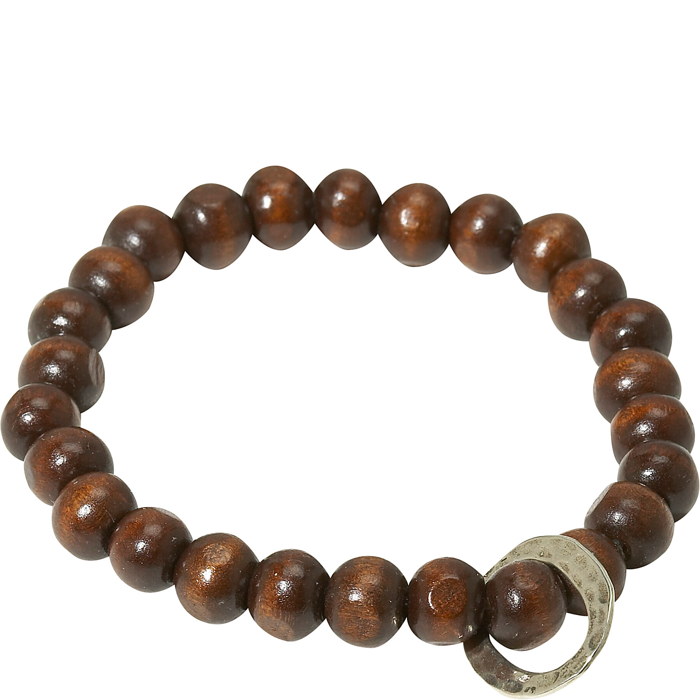 Heather Pullis Designs Brown Wood Bracelet with Silver Ring After 20% 