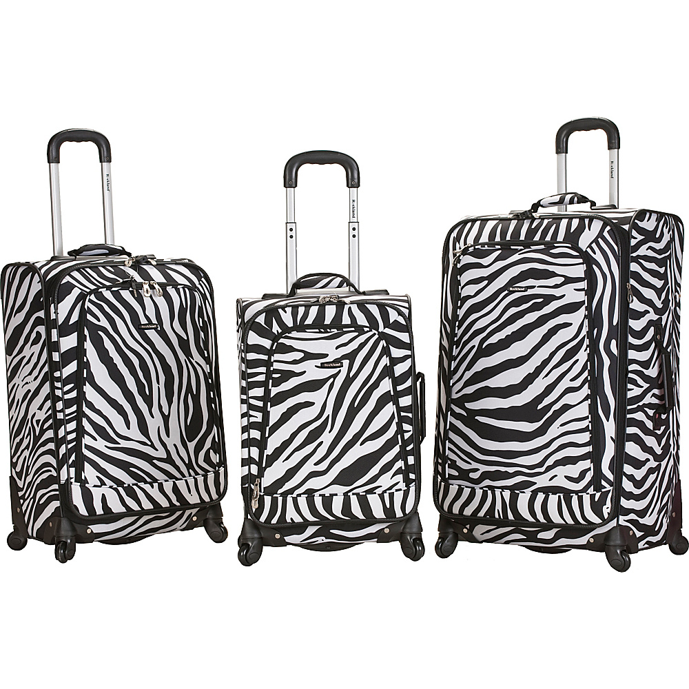 Rockland Luggage 3 Piece Monte Carlo Spinner Luggage Set Zebra Rockland Luggage Luggage Sets