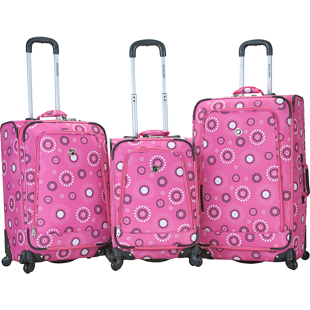 Rockland Luggage 3 Piece Monte Carlo Spinner Luggage Set Pink Pearl Rockland Luggage Luggage Sets