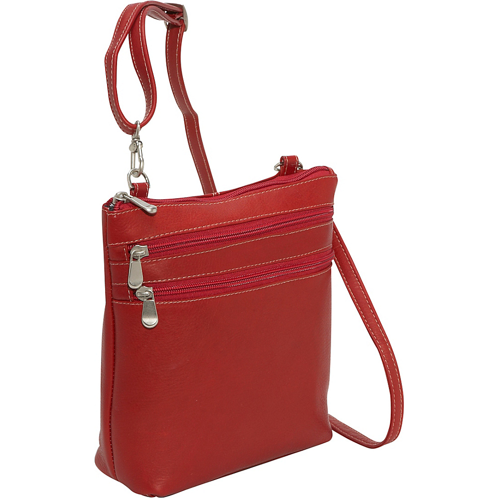 Le Donne Leather Cross Body Zip Bag Red