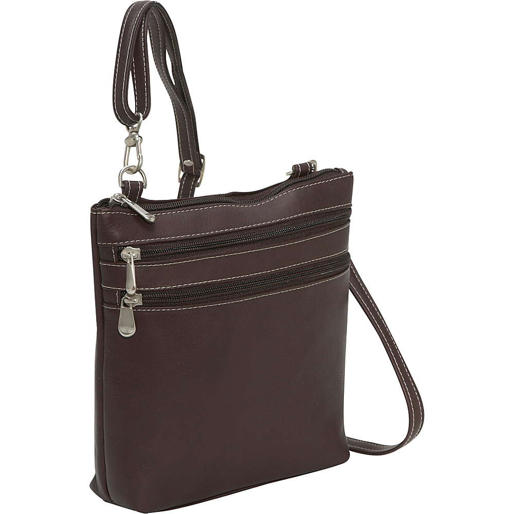 Le Donne Leather Cross Body Zip Bag Caf