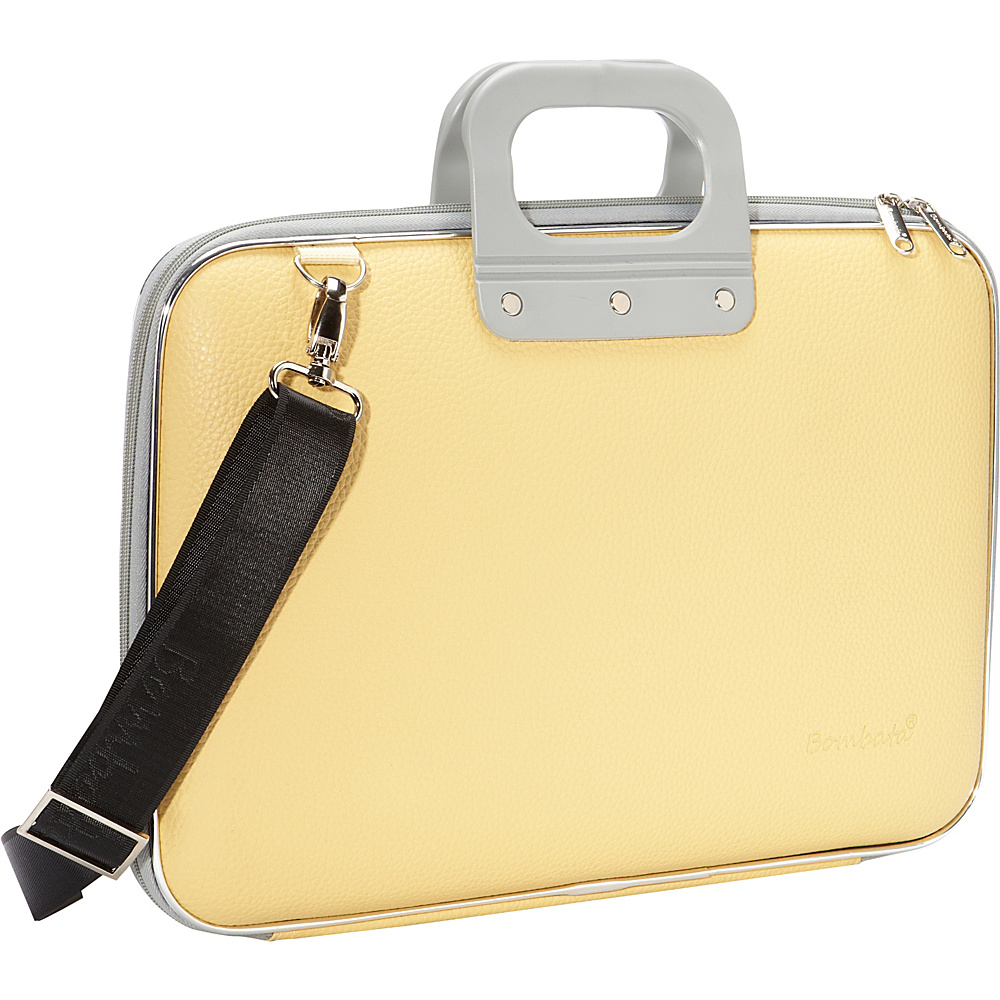 Bombata Classic Laptop Briefcase Pastel Yellow Bombata Non Wheeled Business Cases
