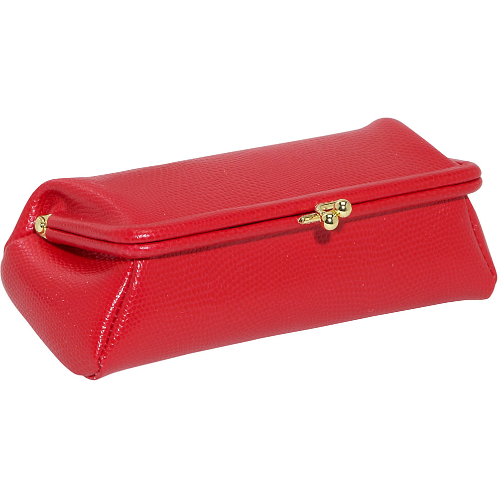Budd Leather Framed Cosmetic Case Hot Red