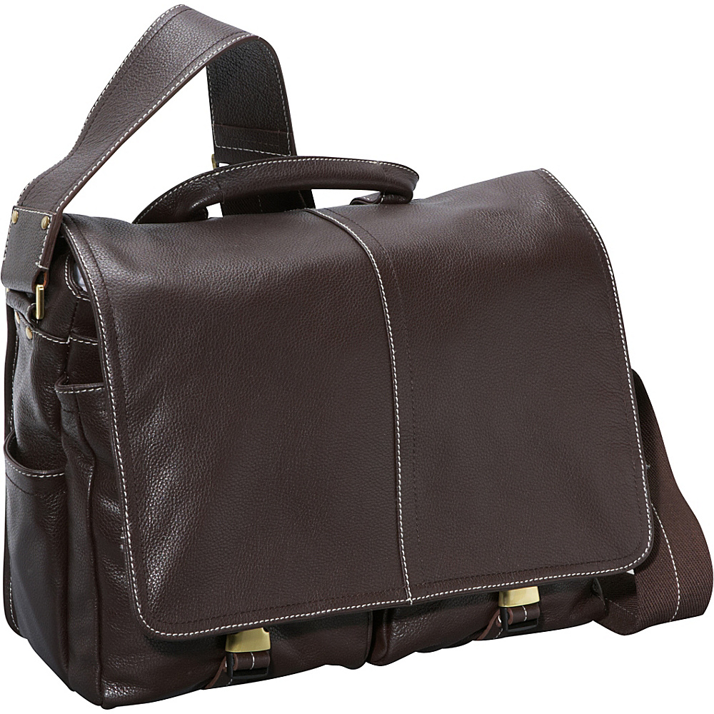 AmeriLeather Legacy Leather Woody Laptop Messenger Bag Dark Brown AmeriLeather Messenger Bags