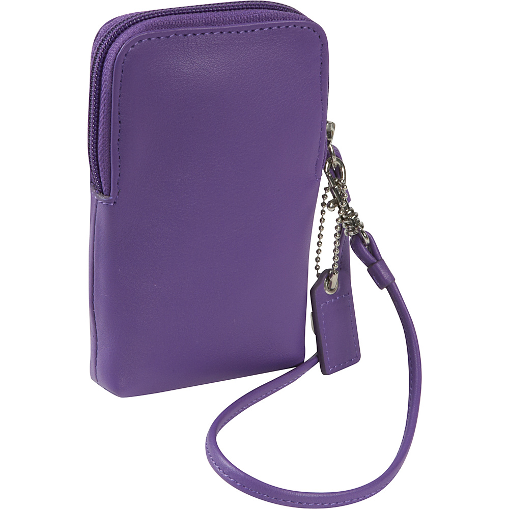 Royce Leather Smart Phone Camera Wristlet Purple