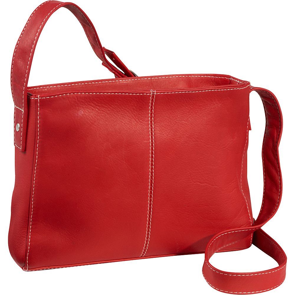 Le Donne Leather Top Zip Crossbody Bag Red
