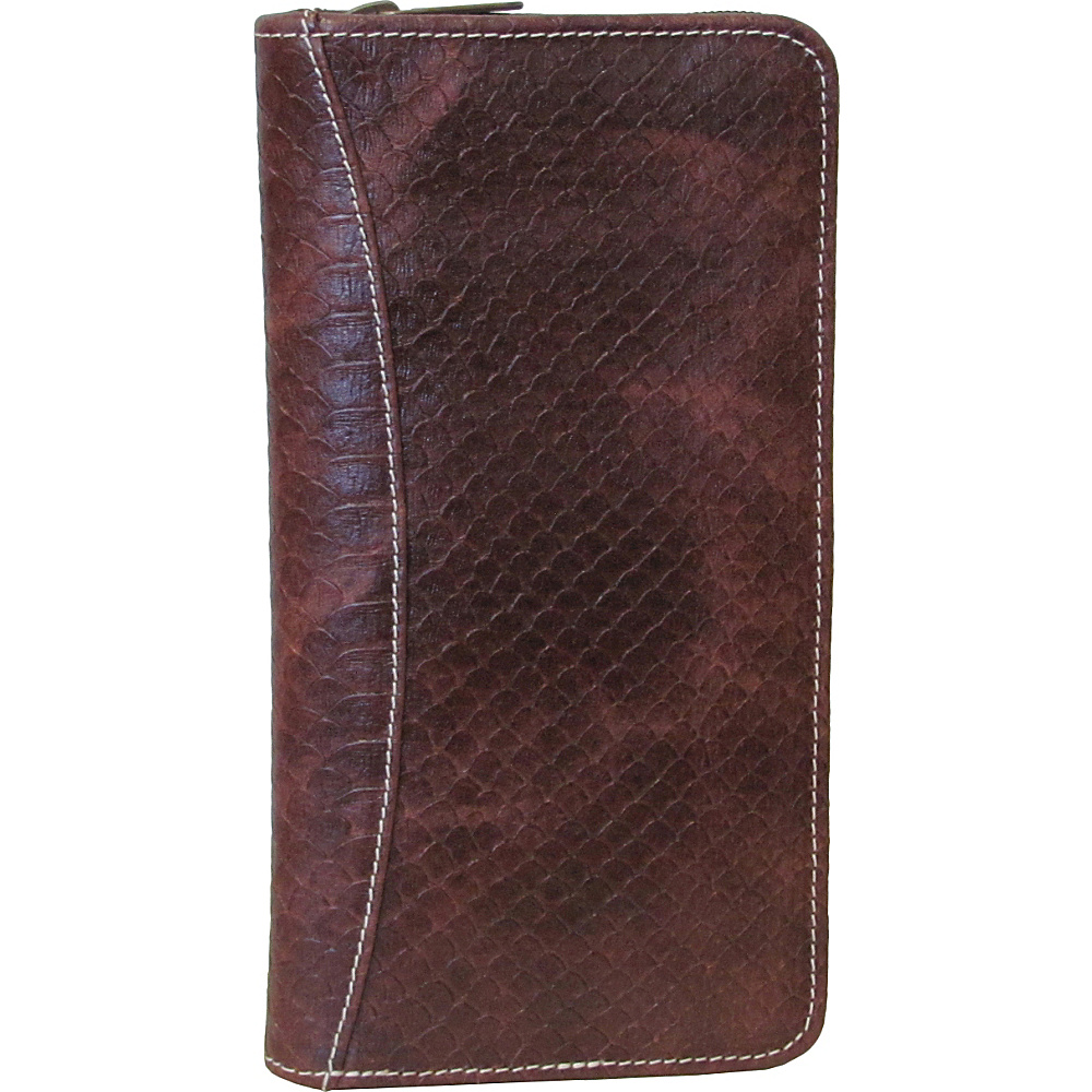 AmeriLeather Leather Document Case Brown Lizard AmeriLeather Travel Wallets