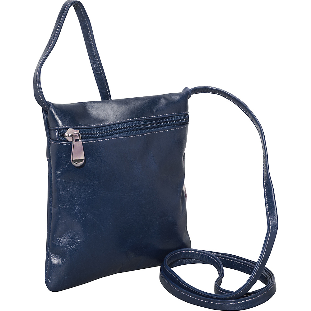 David King Co. Florentine Top Zip Mini Bag Blue David King Co. Leather Handbags