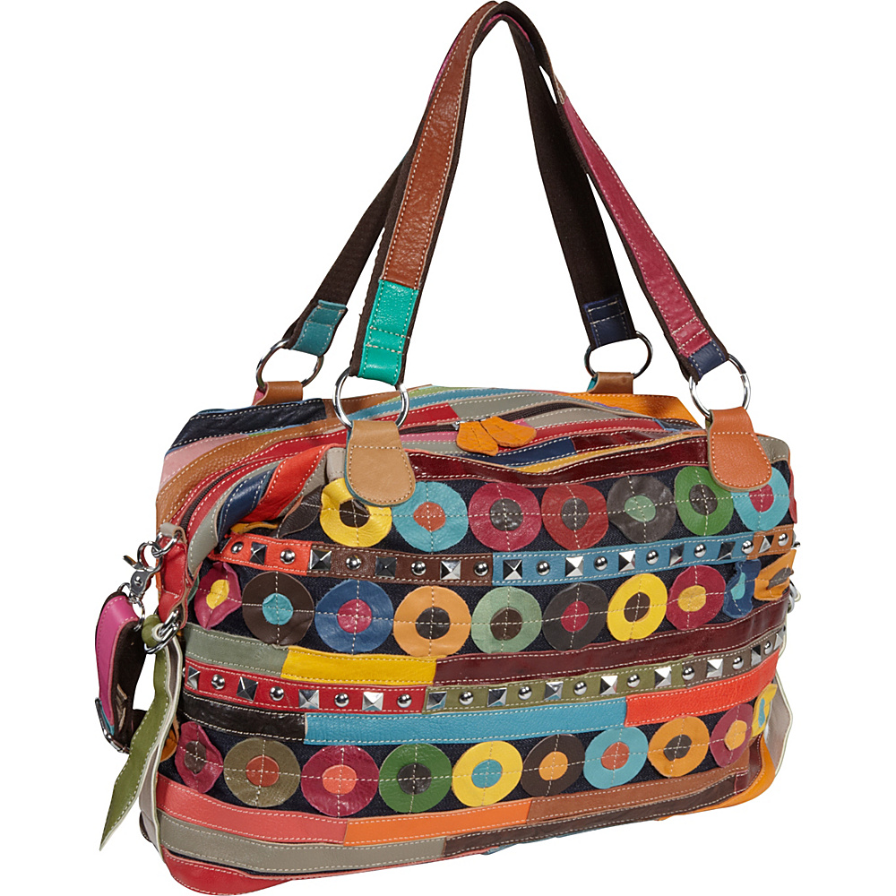 AmeriLeather Quincy Handbag Rainbow AmeriLeather Leather Handbags