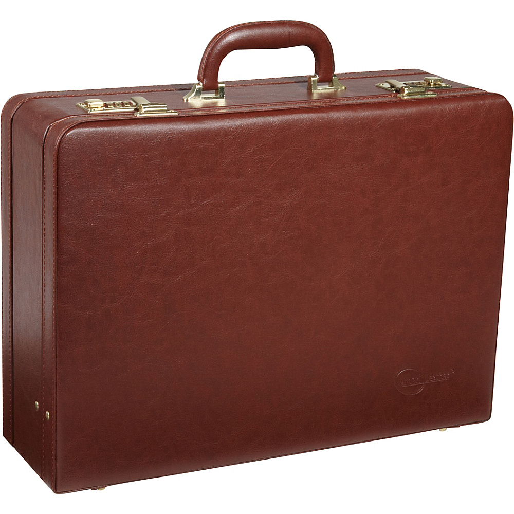 AmeriLeather Large Expandable Faux Leather Attach Case Toffee AmeriLeather Non Wheeled Business Cases