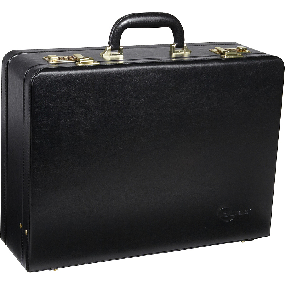 AmeriLeather Large Expandable Faux Leather Attach Case Black AmeriLeather Non Wheeled Business Cases