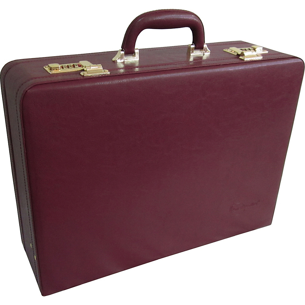 AmeriLeather Large Expandable Faux Leather Attach Case Wine AmeriLeather Non Wheeled Business Cases