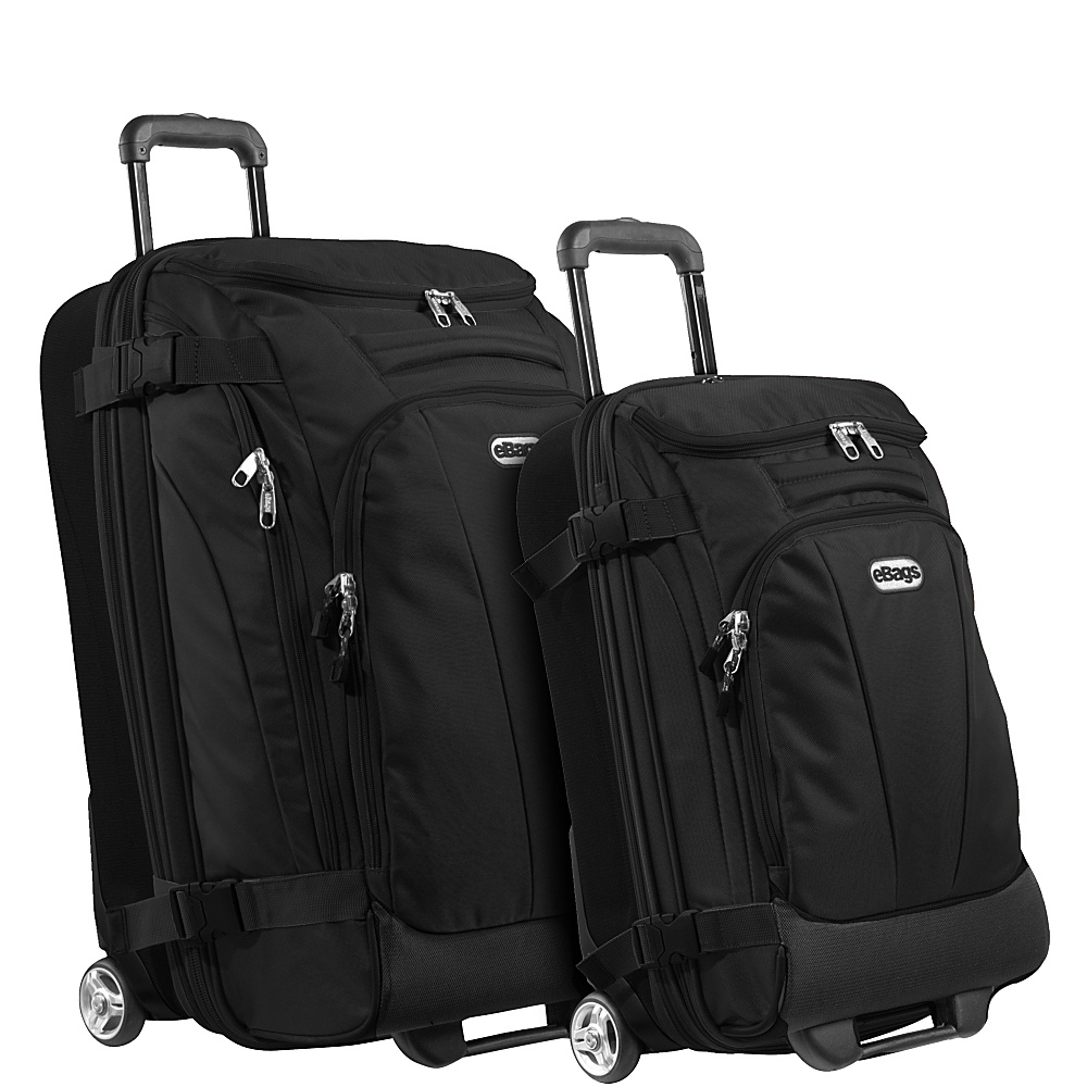 eBags Value Set TLS Junior 25 TLS Mini 21 Wheeled Duffels Solid Black eBags Luggage Sets
