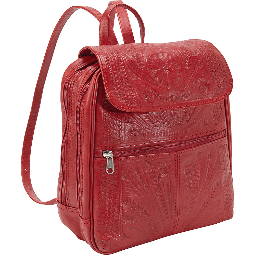 Ropin West Backpack Handbag Red Ropin West Leather Handbags