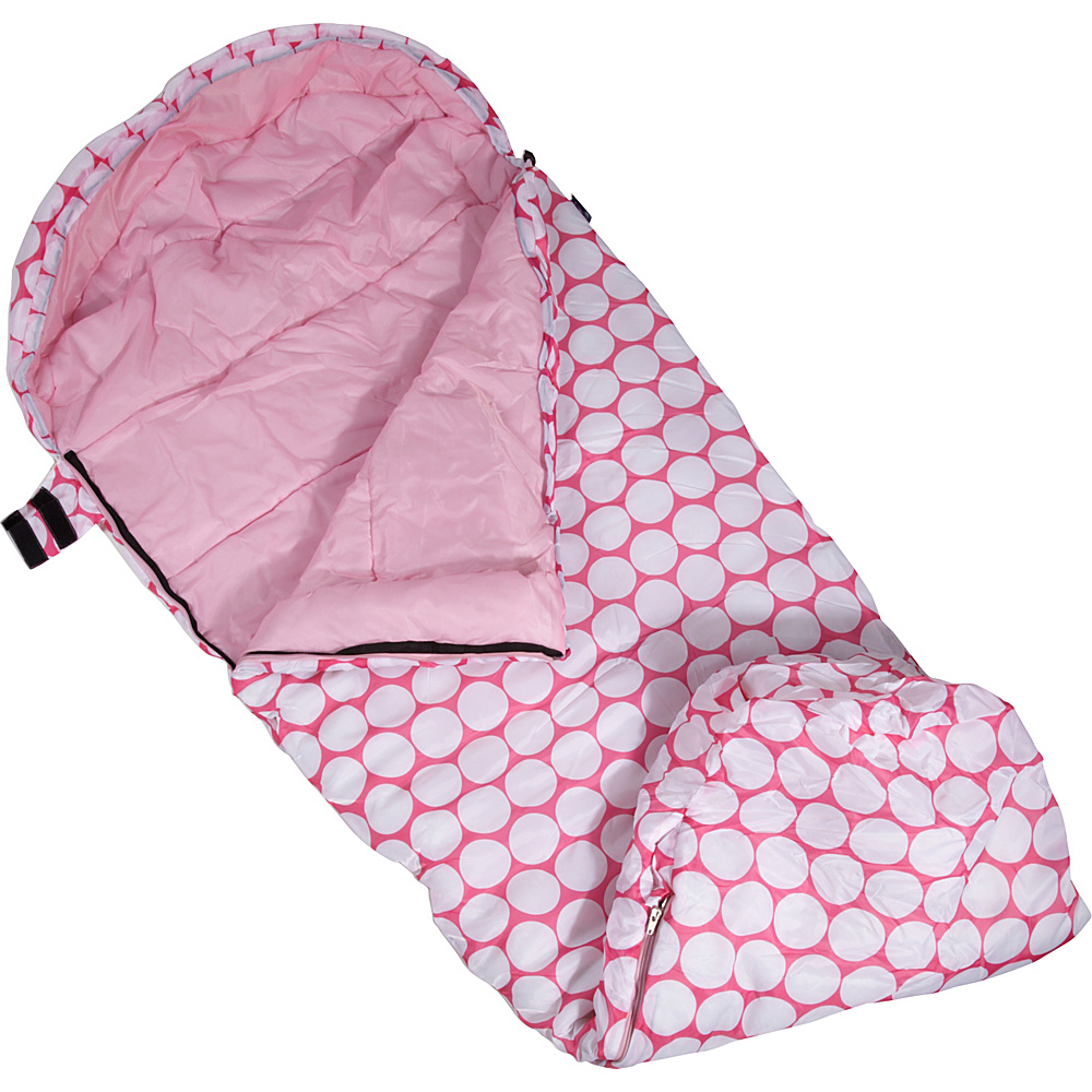 Wildkin Big Dot Pink White Stay Warm Sleeping Bag Big Dot Pink White Wildkin Travel Pillows Blankets