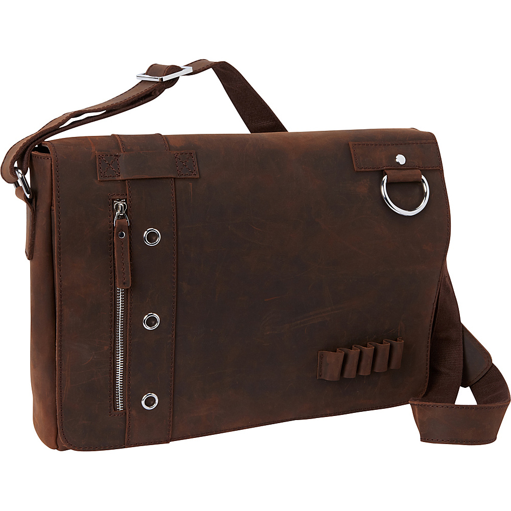 Vagabond Traveler 16 Leather Messenger Bag Asymmetrical Design Dark Brown Vagabond Traveler Messenger Bags