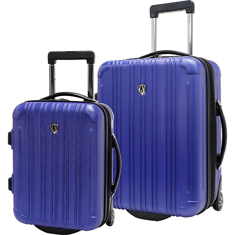Traveler s Choice New Luxembourg 2pc Carry On Hardside Luggage Set Royal Blue Traveler s Choice Luggage Sets